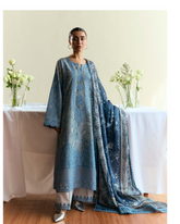 3-PC Unstitched Embroidered Lawn Coco By Zara Shahjahan | FLEURON-D6